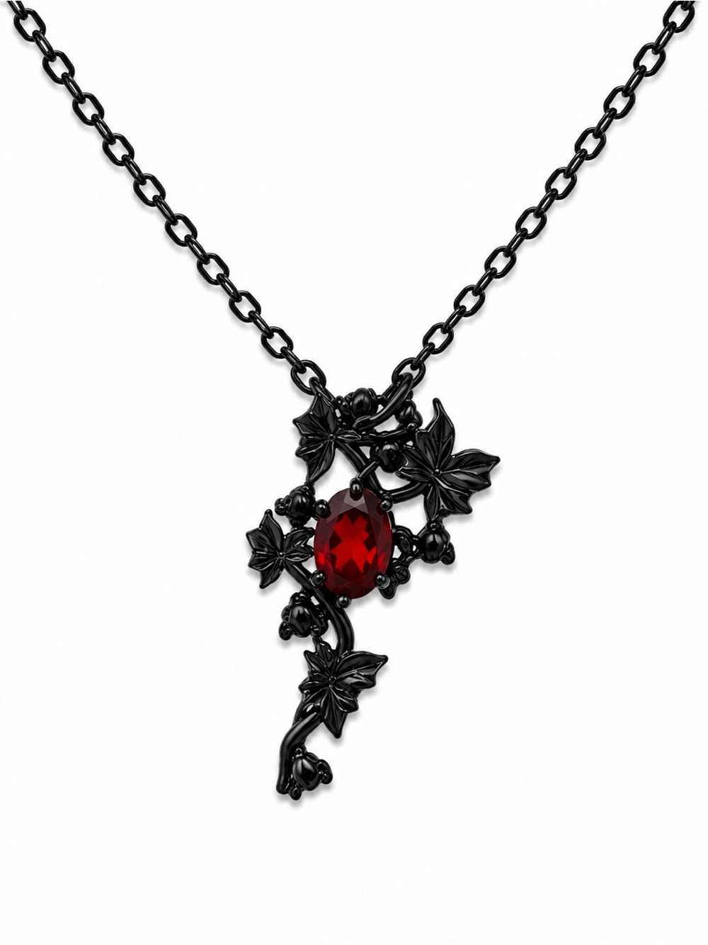 #N15 Garnet Midnight Necklace (S925)